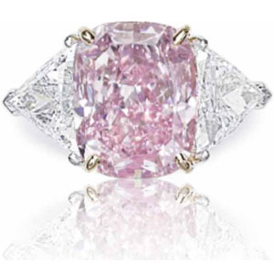 Кольцо с 10 каратным розовым бриллиантом фото