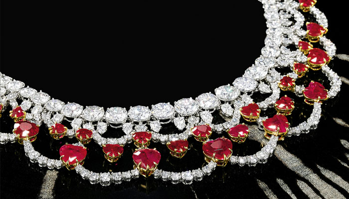 ожерелье с рубинами и бриллиантами Harry Winston