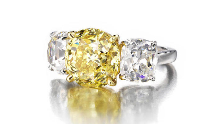 кольцо с желтым бриллиантом Tiffany
