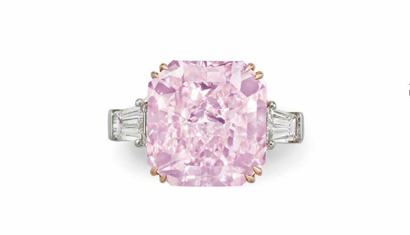 кольцо с розовым бриллиантом весом 8,42 карата