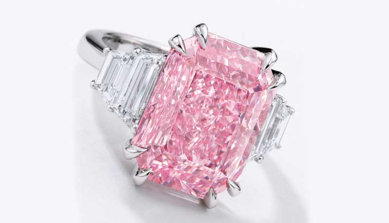 Кольцо с розовым бриллиантом 10 карат